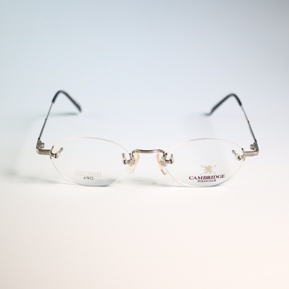 Cambridge Polo club 100% TITAN 49-20 138 rimless eyeglasses embossed pattern N13 - Picture 3 of 11